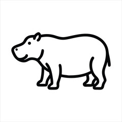 Hippopotamus walking vector