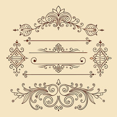 set of vintage design elements