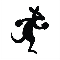 Kangaroo hopping wearing boxing gloves vector
