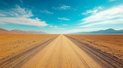 Naklejka premium Endless desert road leading to the horizon
