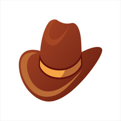 Rustic Cowboy Hat with Stitching Vector Icon