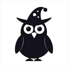 Owl perching wearing a wizard hat vector