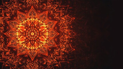 Ornate mandala, fiery hues