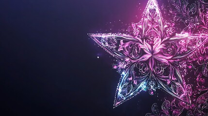 Glowing star, ornate design