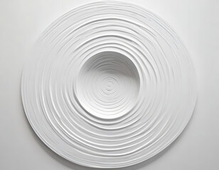 Obraz premium White circular ripple abstract 3D sculpture