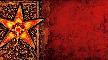 Vintage book cover design with red star