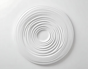 Fototapeta premium White circular ripple abstract 3D sculpture