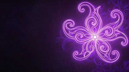 Purple glowing floral design