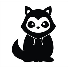 Raccoon sitting wearing a hoodie vector
