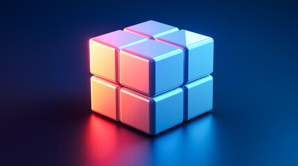 Obraz premium Colorful Digital Logic Matrix: Modular Solution, Abstract Network, and Futuristic Technology Background for Innovation and Connectivity