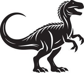 Dinosaur Silhouette Isolated on White Background
