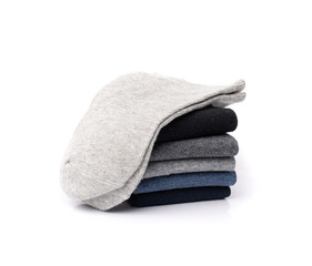 New Cotton Socks Isolated, Folded Sportswear Set, Classic Unisex Cotton Socks Collection