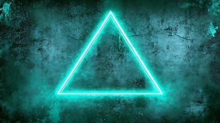 Neon triangle on textured wall