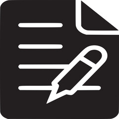 Black and white graphic of a clipboard with a list and a folded corner design