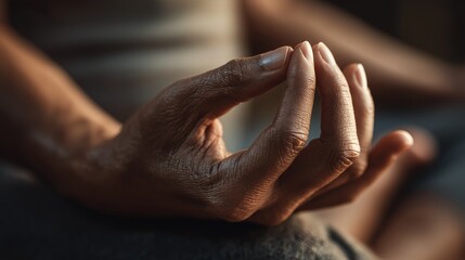 Hands in a meditative pose during a serene moment of mindfulness practice
