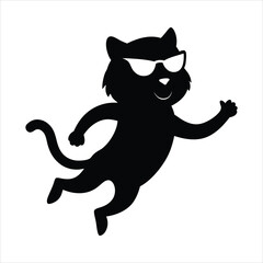 Tiger jumping wearing sunglasses vector