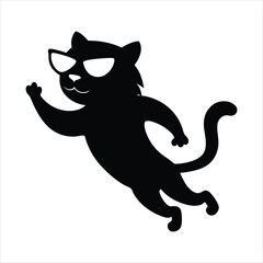 Tiger jumping wearing sunglasses vector