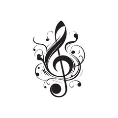 elegant Musical notes wave.