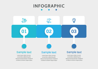 Business infographic template with 3 options or steps	
