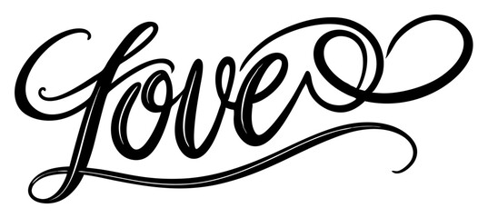 Elegant Cursive Love Calligraphy with Heart Design