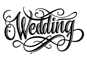 Elegant Calligraphy Wedding Text Design