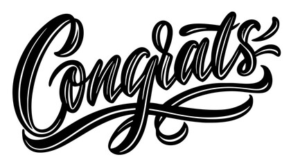Congrats Hand Lettered Calligraphy Design