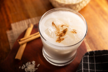 Agua de Horchata. Also known as horchata de arroz, it is one of the traditional fresh waters (aguas frescas) in Mexico, it is made with fresh water, rice and cinnamon.
