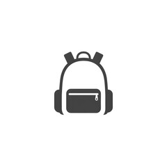 Simple black backpack icon (1)