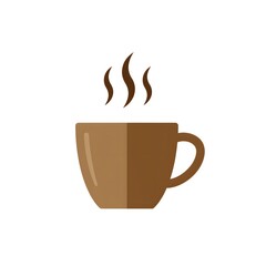 Simple brown coffee mug with steam
