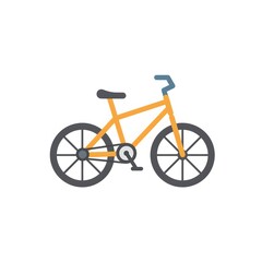Simple, flat, colored illustration of a bicycle