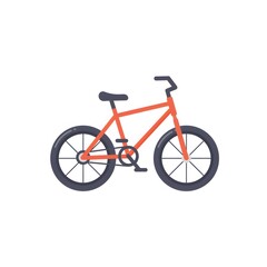 Simple, flat illustration of a red bicycle