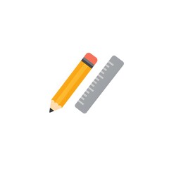 Simple graphic of a pencil and ruler