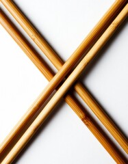 Pair of Wooden Chopsticks Isolated on White Background &ndash; Minimalist Design