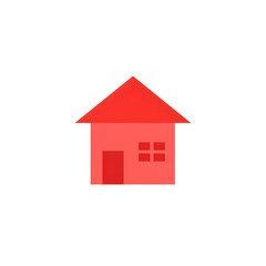 Simple red house icon