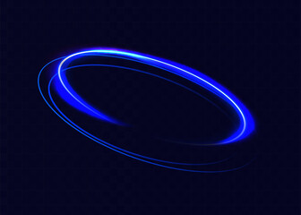 Light blue twirl. Curve light effect of blue line. Luminous blue circle portal. Vector