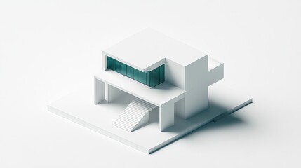Modern house model in minimalist style.