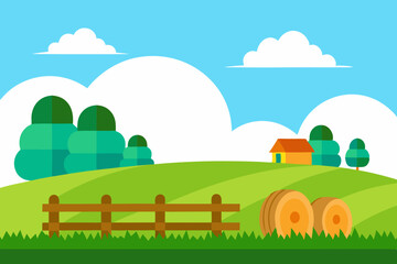 Fototapeta premium landscape with fence
