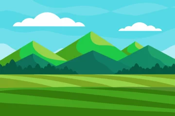 Gardinen landscape with mountains © HAFIJUR