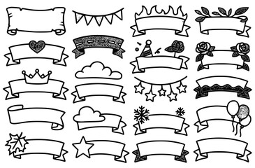 Vector Banner Collection: Hand Drawn Frame Banners & Celebration Design Elements for Festive Graphics