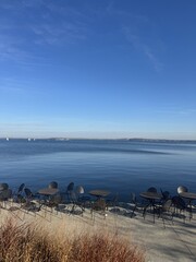 Overlooking the blue lake in Wisconsin
