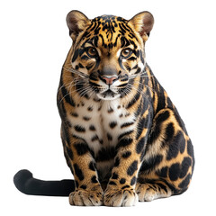 Obraz premium Stunning Isolated Ocelot Portrait Captivating Wildlife with Distinctive Markings on Black Canvas