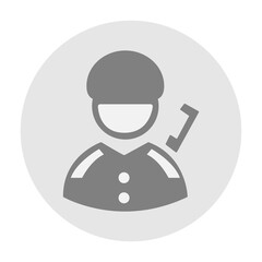 Flat illustration in grayscale. Avatar, user profile, person icon, gender neutral silhouette, profile picture. Suitable for social media profiles, icons, screensavers and as a template..
