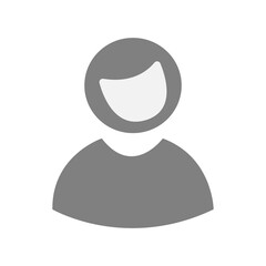 Flat illustration in grayscale. Avatar, user profile, person icon, gender neutral silhouette, profile picture. Suitable for social media profiles, icons, screensavers and as a template..