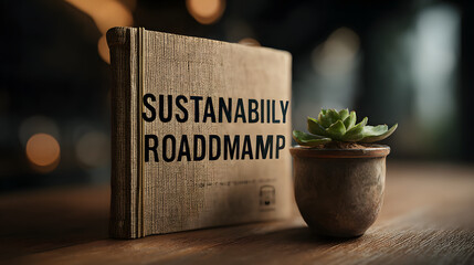 Sustainable Roadmap Concept with Succulent Eco-Friendly Business Initiative