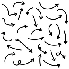 Curly Hand Sketched Arrow Icons Hand Drawn Vector Pack for Creative Projects