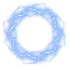 Electric Blue Circular Energy Frame with Glowing Plasma Effect