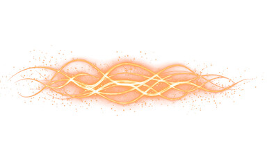 Abstract Electric Orange Light Streak Across