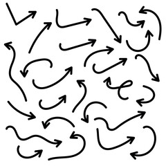 Curved Hand Drawn Arrows Set Minimal Sketch Arrows for Highlight and Flow