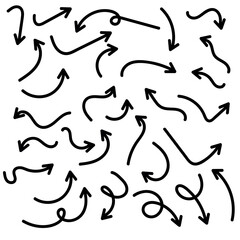 Swirl and Loop Arrow Doodle Icons Creative Vector Set for Presentation