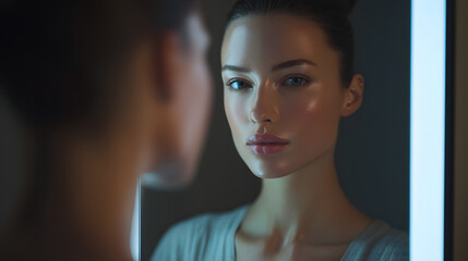 Reflections of Radiance A Woman's Gaze in the Mirror